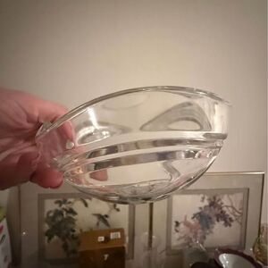 Vintage Monogrammed Crystal Bowl – Etched Initials